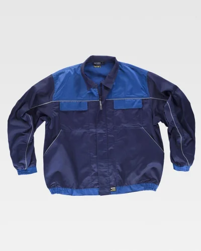 Giacca con zip, nylon waterproof e dettagli riflettenti