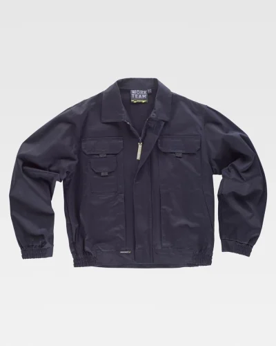 Giacca casual con elastico in vita e dettagli zip argento NAVY