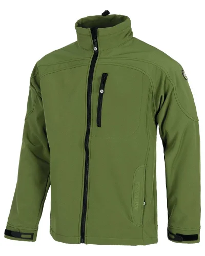 Giacca antivento bicolore  con rete, tasche e dettagli rifrangenti KHAKI