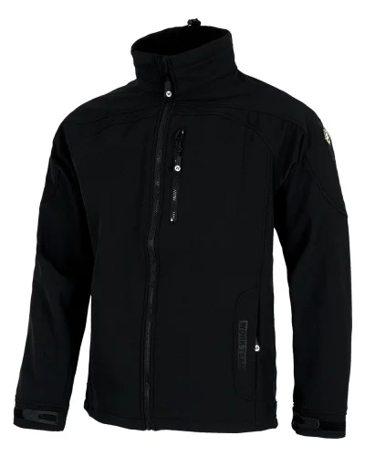 Giacca antivento bicolore  con rete, tasche e dettagli rifrangenti BLACK