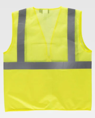 Gilet alta visibilità rete, cerniera, EN ISO 20471 CL1