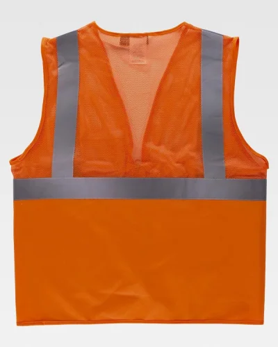Gilet alta visibilità rete, cerniera, EN ISO 20471 CL1