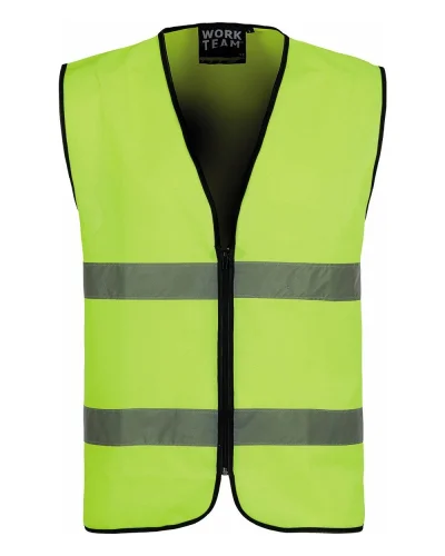 Gilet alta visibilità EN ISO 20471 Poliestere zip YELLOW