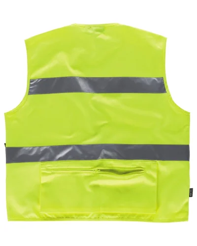 Gilet alta visibilità con multitasche riflettente zip