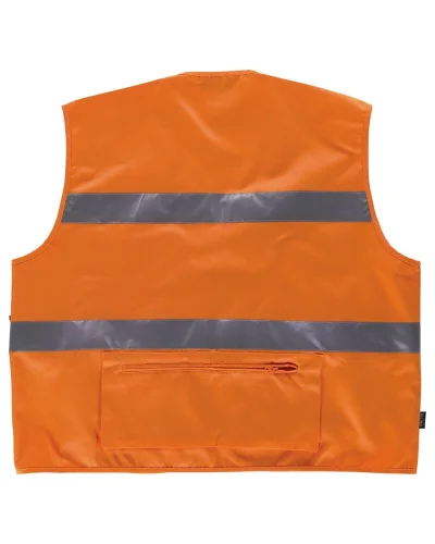 Gilet alta visibilità con multitasche riflettente zip