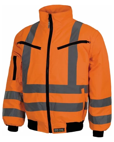 Giubbotto alta visibilità bicolore imbottito, maniche staccabili ORANGE