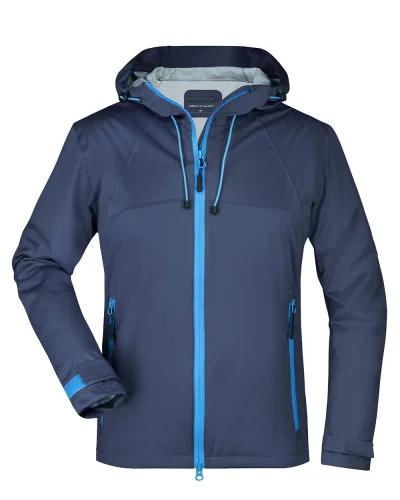 Giacca Softshell Donna impermeabile, traspirante e leggera navy/cobalt