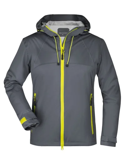 Giacca Softshell Donna impermeabile, traspirante e leggera Iron-grey/yellow