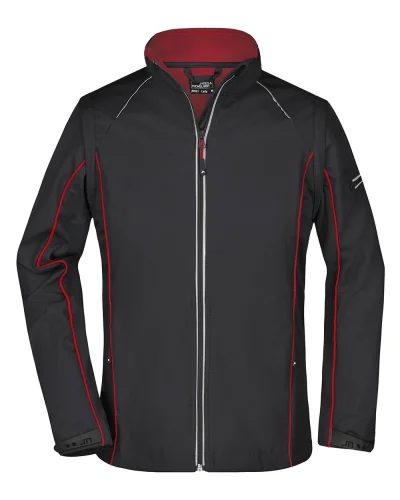 Giacca Softshell Donna Zip-Off Antivento Black/Red
