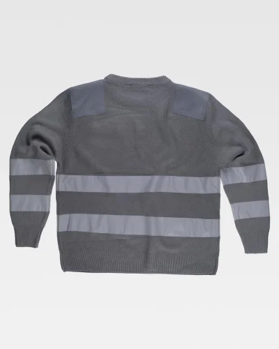 Maglione acrilico riflettente con girocollo rinforzato