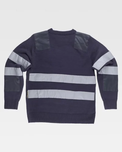 Maglione acrilico riflettente con girocollo rinforzato
