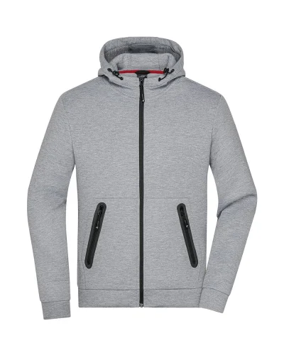 Giacca uomo con cappuccio regolabile 380g Light melange