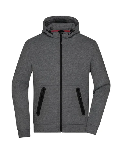 Giacca uomo con cappuccio regolabile 380g Dark-Melange