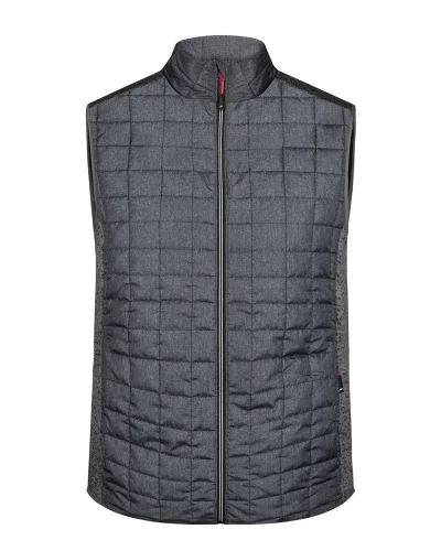 Gilet ibrido uomo , pile mlange, trapuntato, regular fit