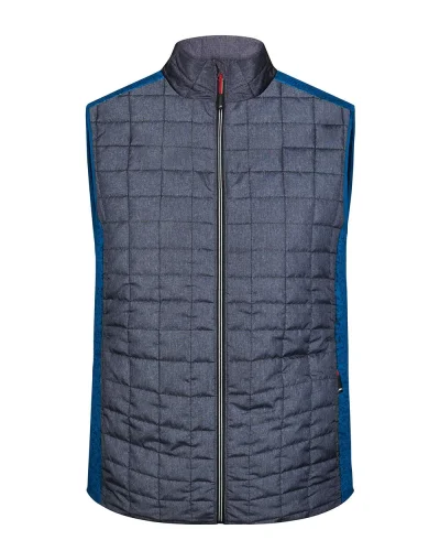Gilet ibrido uomo , pile mlange, trapuntato, regular fit Royal-Melange/Anthracite-Melange