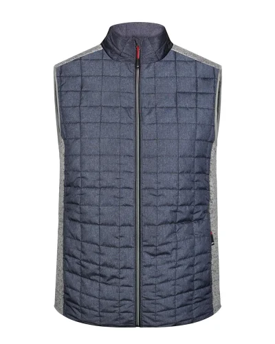 Gilet ibrido uomo , pile mlange, trapuntato, regular fit Light-Melange/Anthracite-Melange