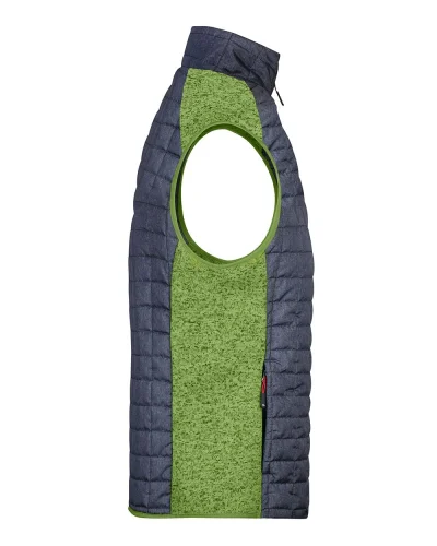 Gilet ibrido uomo , pile mlange, trapuntato, regular fit