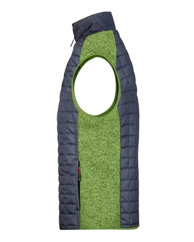 Gilet ibrido uomo , pile mlange, trapuntato, regular fit