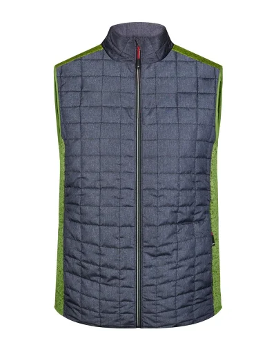 Gilet ibrido uomo , pile mlange, trapuntato, regular fit Kiwi-Melange/Anthracite-Melange