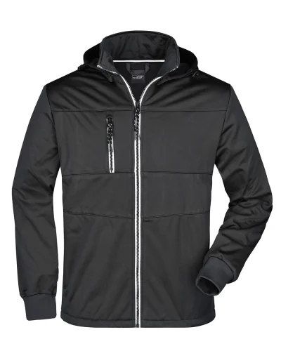 Giacca Softshell Uomo 100% Poliestere 290g Black/black/white