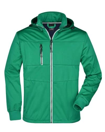 Giacca Softshell Uomo 100% Poliestere 290g Irish-green/navy/white