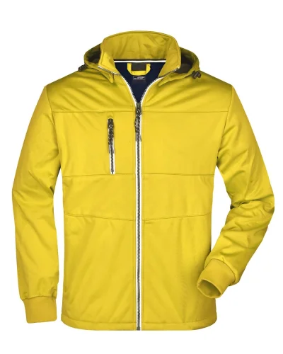 Giacca Softshell Uomo 100% Poliestere 290g Sun-yellow/navy/white