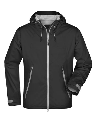 Giacca outdoor uomo  softshell impermeabile traspirante nera Black/Silver