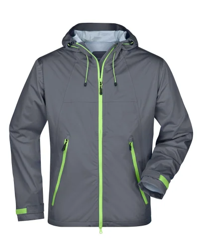 Giacca outdoor uomo  softshell impermeabile traspirante nera Iron-grey/green
