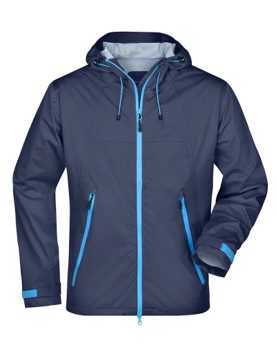 Giacca outdoor uomo  softshell impermeabile traspirante nera navy/cobalt