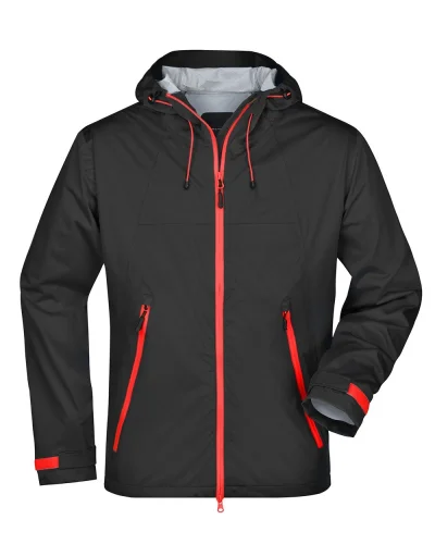 Giacca outdoor uomo  softshell impermeabile traspirante nera Black/Red