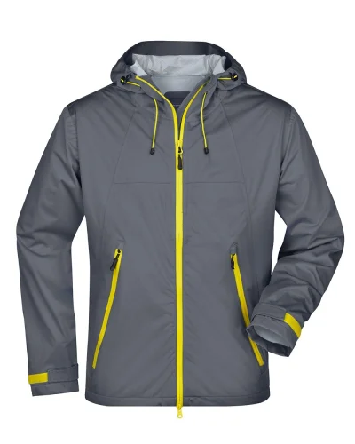 Giacca outdoor uomo  softshell impermeabile traspirante nera Iron-grey/yellow