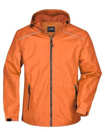 Giacca antipioggia uomo leggera e traspirante Orange/carbon