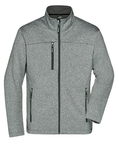 Giacca Softshell Uomo, pile interno, tasche zip Dark-melange/black