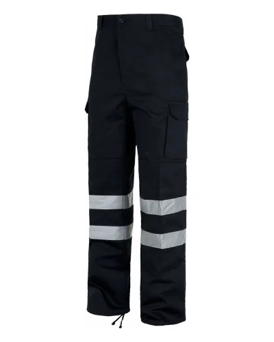 Pantalone da lavoro blu rinforzato con strisce riflettenti Fenix