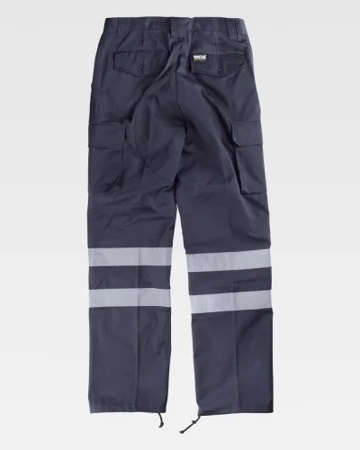 Pantalone da lavoro blu rinforzato con strisce riflettenti Fenix