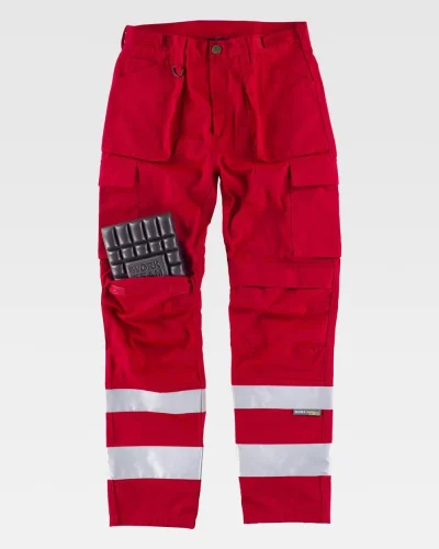 Pantalone Alta Visibilità , Multitasche, Bande Riflettenti