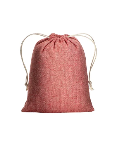 Sacchetto regalo cotone riciclato con chiusura pratica Rosso