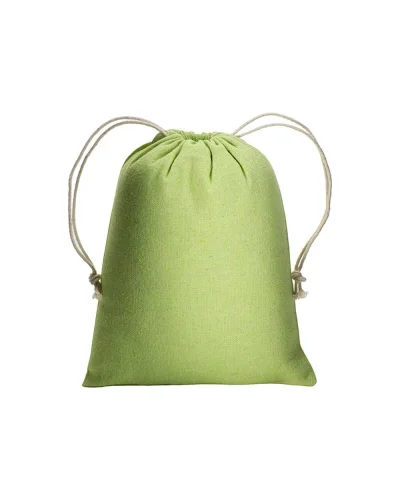 Sacchetto regalo cotone riciclato con chiusura pratica Verde mela