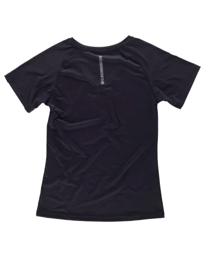 T-shirt sportiva donna , elasticizzata, collo V, riflettente