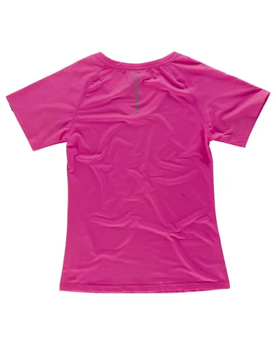 T-shirt sportiva donna , elasticizzata, collo V, riflettente