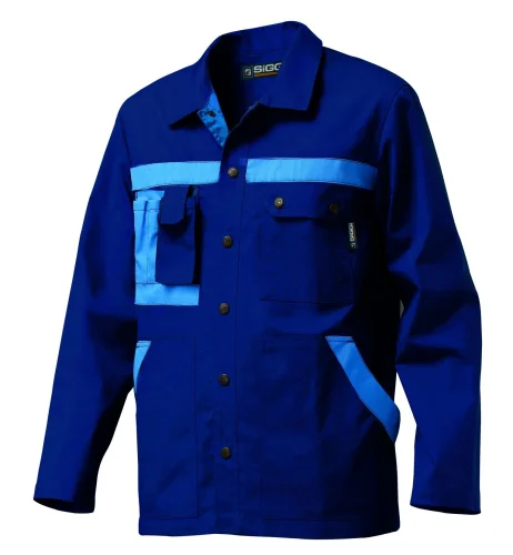 Giacca da lavoro Danubio uomo, poliestere-cotone, tasca cellulare Blu
