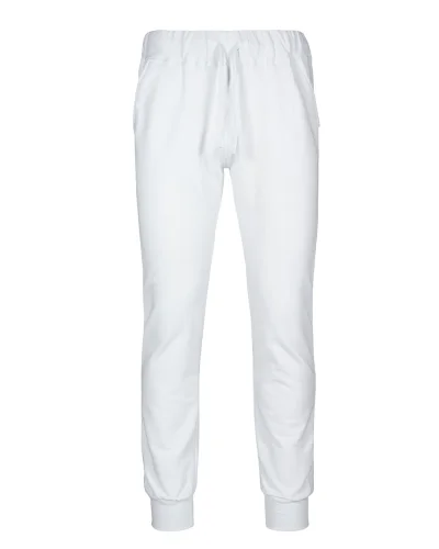 Pantaloni felpa french terry uomo, comfort Bianco