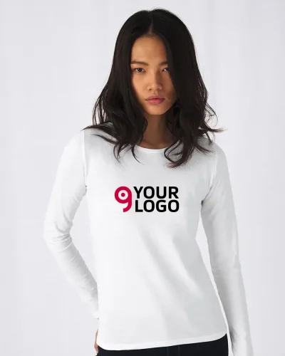 T-shirt donna Gildan E190 manica lunga cotone 185g regular fit