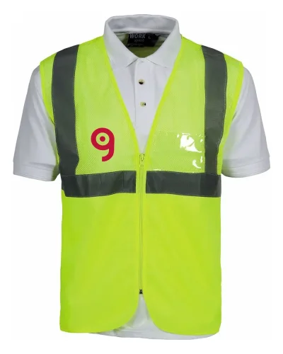 Gilet alta visibilità rete, cerniera, EN ISO 20471 CL1