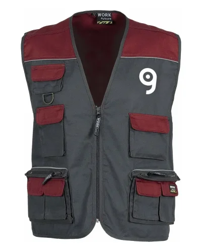 Gilet safari multitasche, imbottito, collo alto