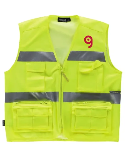 Gilet alta visibilità con multitasche riflettente zip