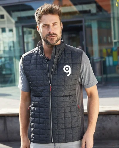 Gilet ibrido uomo , pile mlange, trapuntato, regular fit