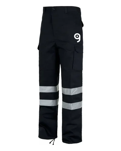 Pantalone da lavoro blu rinforzato con strisce riflettenti Fenix