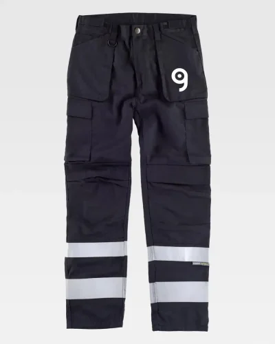 Pantalone Alta Visibilità , Multitasche, Bande Riflettenti