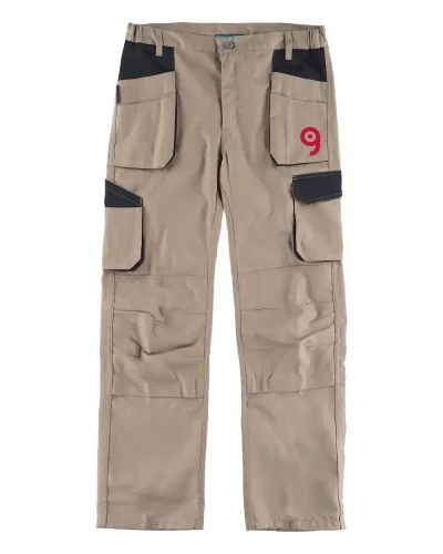 WORKMAN Pantalone multitasche elasticizzato con ginocchiere